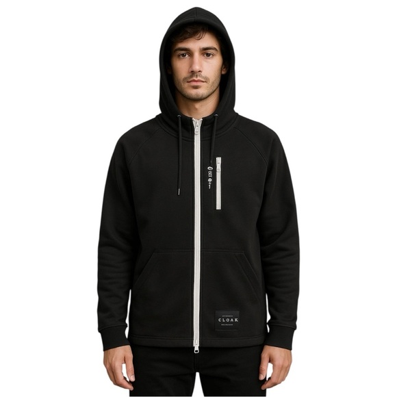 NWT Cloak Labs Tactical Black Summer Zip Hoodie Men’s Size Large - Picture 1 of 9